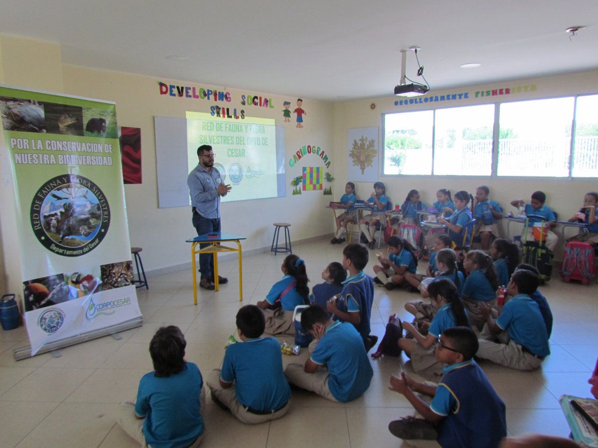 El Colegio Parroquial el Carmelo y  Fisher School, en Valledupar, recibieron al equipo de Educación Ambiental de la Red de Fauna de Corpocesar para hablar sobre la importancia de entender que los animales  silvestres no son mascotas.